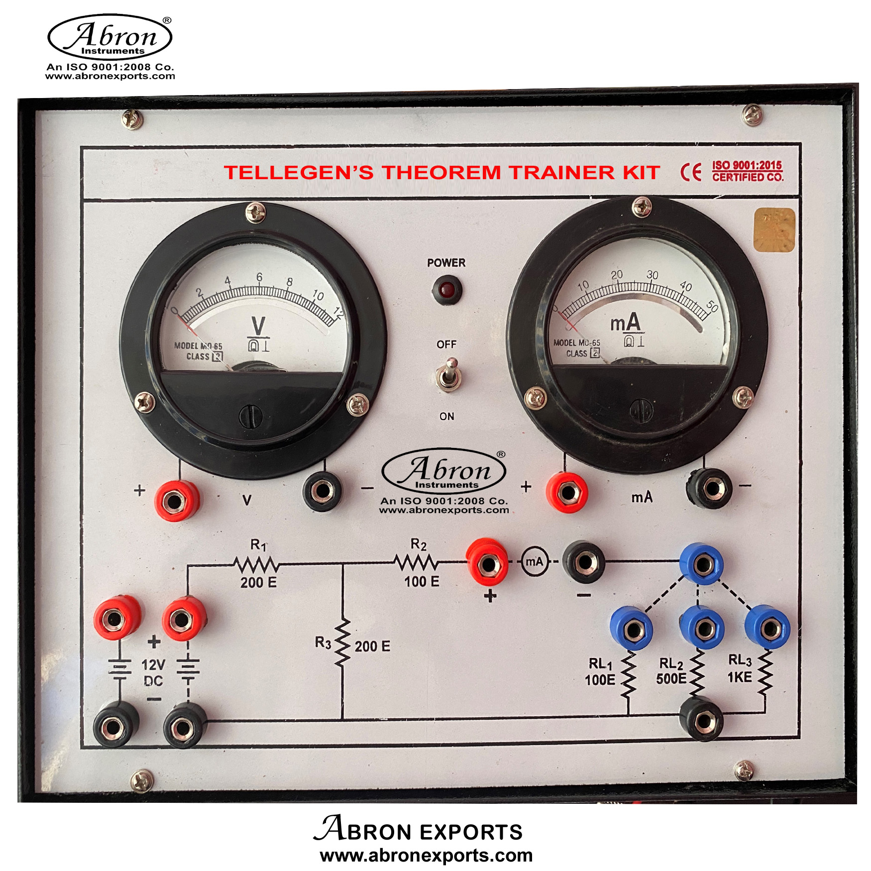 Study Theorem Tellegen Theorem With Power Supply 2 Meters Electronic Trainer Kit Abron AE-1430TG 